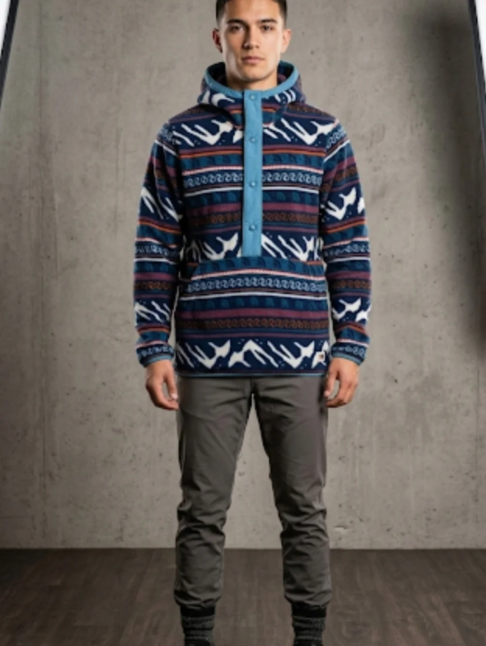 The North Face Printed Campshire Pullover Hoodie Mens Fleece Size Small